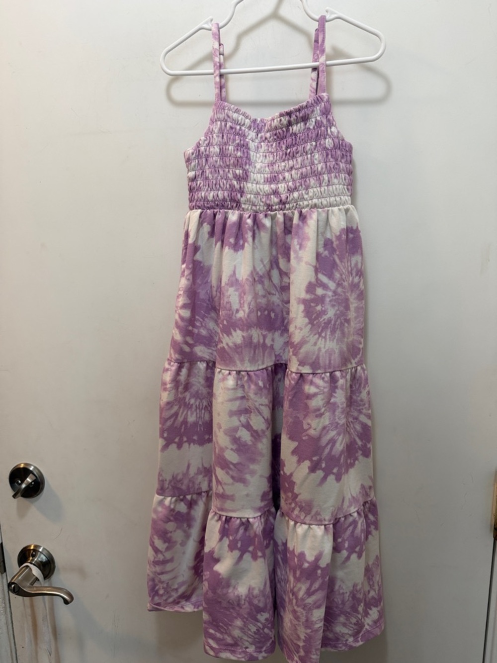 Girls' Lavender Tie-Dye Smocked Sundress